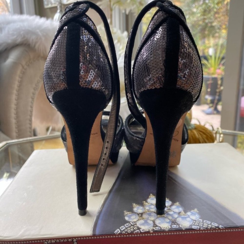 Sam Edelman Paisley Sequin Ankle-Wrap Sandal. Size 7. - Picture 6 of 10